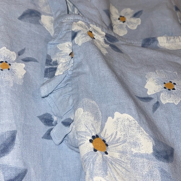 Carters Girls Light Blue and White Floral Linen Dress Size 7/7A - Picture 4 of 8